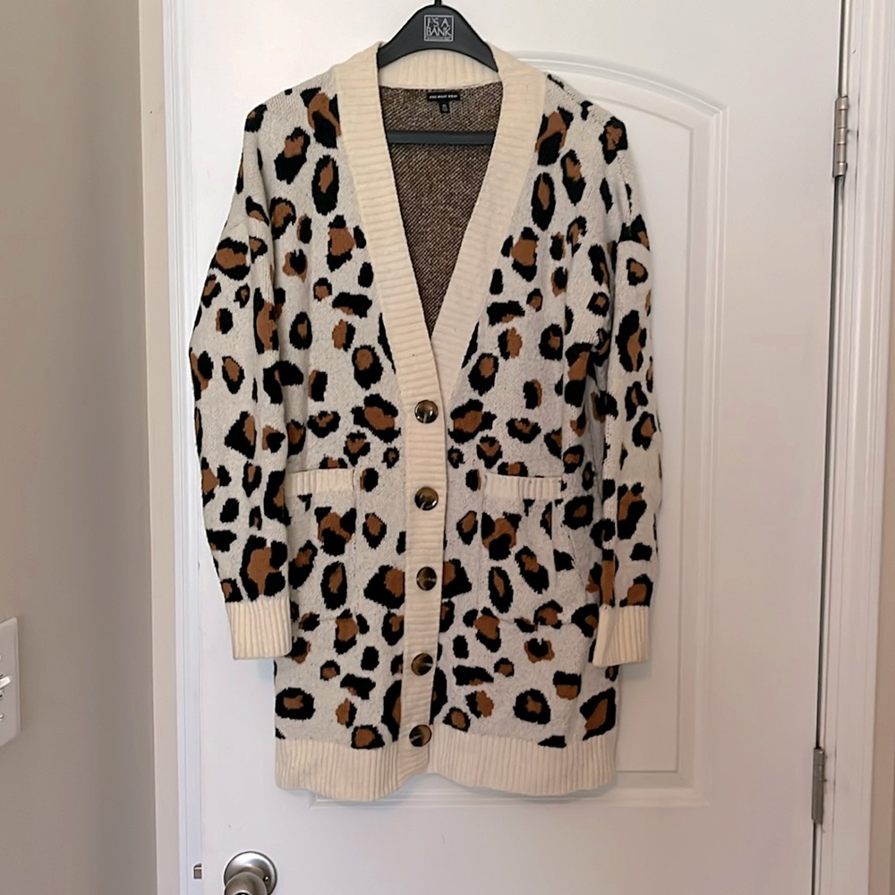 Leopard print heavy cardigan